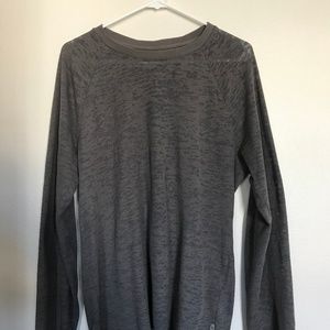 Mens ARMANI FADE Gray Crewneck Long Sleeve Tee